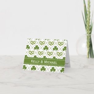 Personalised Heart and Shamrock Wedding Thank You