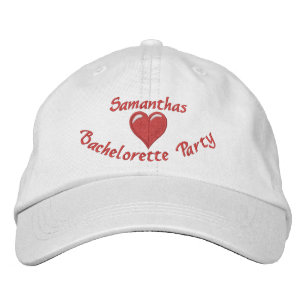 Personalised heart bachelorette party embroidered hat