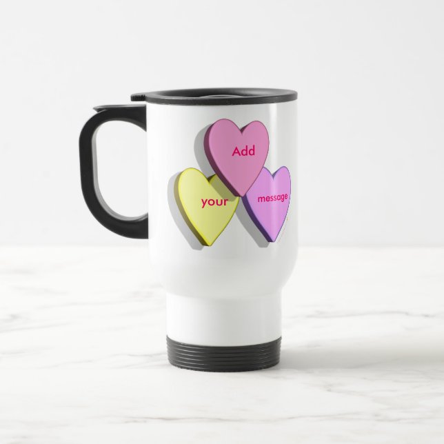 Personalised Heart Candy Travel MugTemplate Mug (Left)