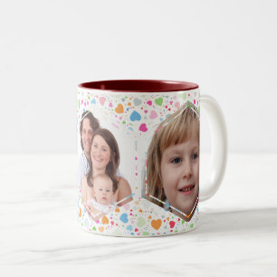 Personalised Heart Collage Photo Two-Tone Coffee Mug