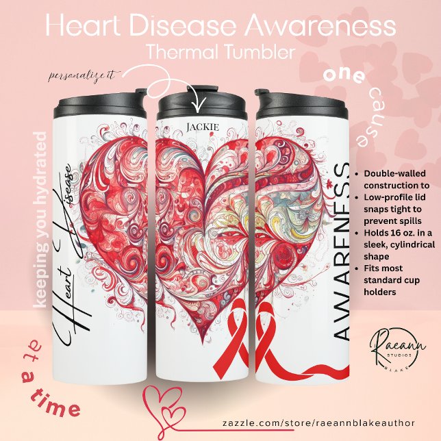 Personalised Heart Disease Awareness  Thermal Tumbler (Creator Uploaded)