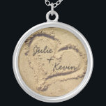Personalised Heart in the Sand Necklace<br><div class="desc">Heart in the Sand necklace,  with the name of the bride and groom!  Great gift for anyone having a beach wedding,  or for newlyweds!  Also makes a fun girlfriend and boyfriend necklace!</div>