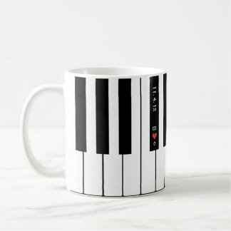 Personalised Heart Initial Couples Piano Mug