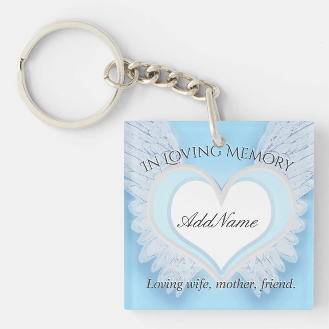 Personalised Heart Memorial Key Ring (Front)
