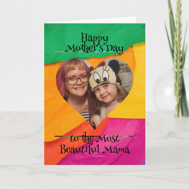 Personalised Heart Photo and Message for Mum Card (Front)