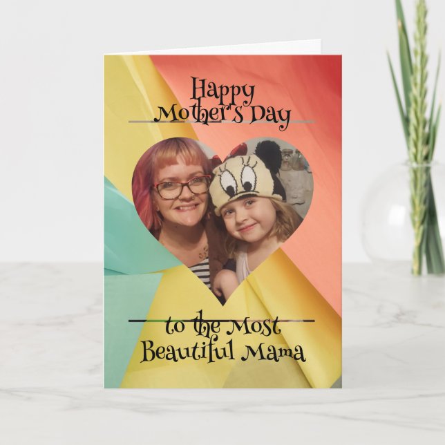 Personalised Heart Photo and Message for Mum Card (Front)