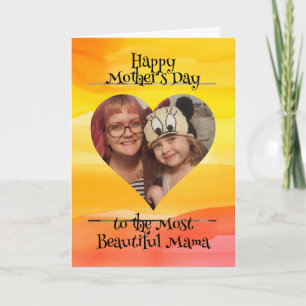 Personalised Heart Photo and Message for Mum Card