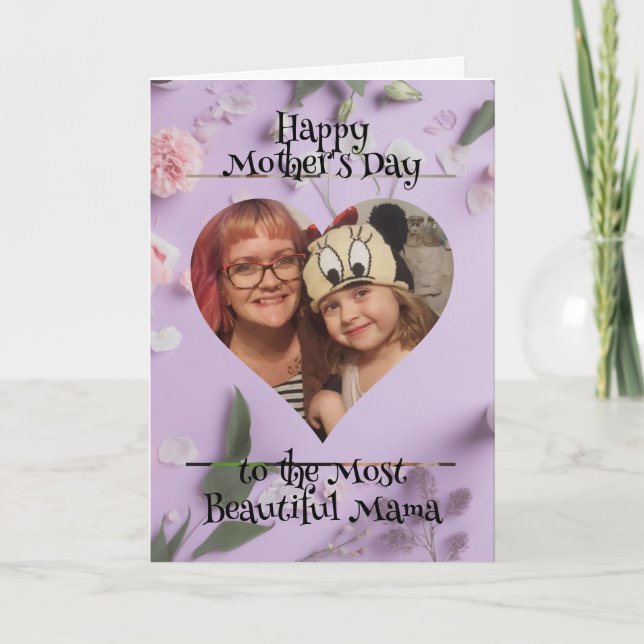 Personalised Heart Photo and Message for Mum Card (Front)