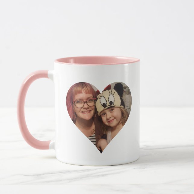 Personalised Heart Photo and Message for Mum Mug (Left)