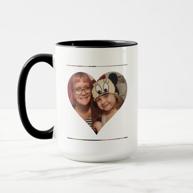 Personalised Heart Photo and Message for Mum Mug (Left)