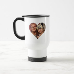 Personalised Heart Photo and Message for Mum Travel Mug