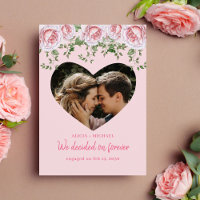 Personalised heart photo engagement announcement