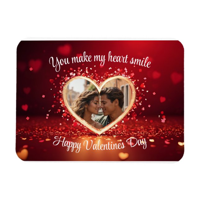 Personalised Heart Photo Frame Magnet (Horizontal)