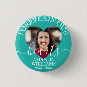 Personalised Heart Photo Memorial 3 Cm Round Badge