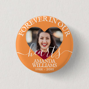Personalised Heart Photo Memorial 3 Cm Round Badge