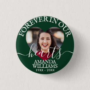 Personalised Heart Photo Memorial 3 Cm Round Badge