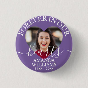 Personalised Heart Photo Memorial 3 Cm Round Badge