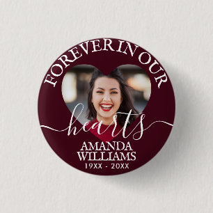 Personalised Heart Photo Memorial 3 Cm Round Badge