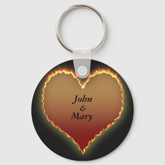 Personalised Heart Romance Keychain (Front)