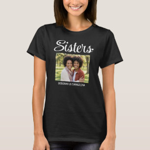 Personalised Heart Script Photo SISTERS T-Shirt