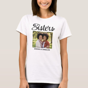 Personalised Heart Script Photo SISTERS T-Shirt