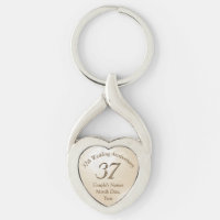 Personalised Heart Shaped 37 Year Anniversary Gift