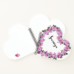 Personalised heart shaped  notebook