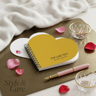 Personalised Heart Shaped Notebook with Custom Tex