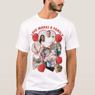 Personalised heart shaped photo collage T-Shirt