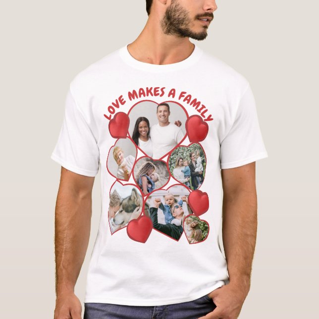 Personalised heart shaped photo collage T-Shirt (Front)