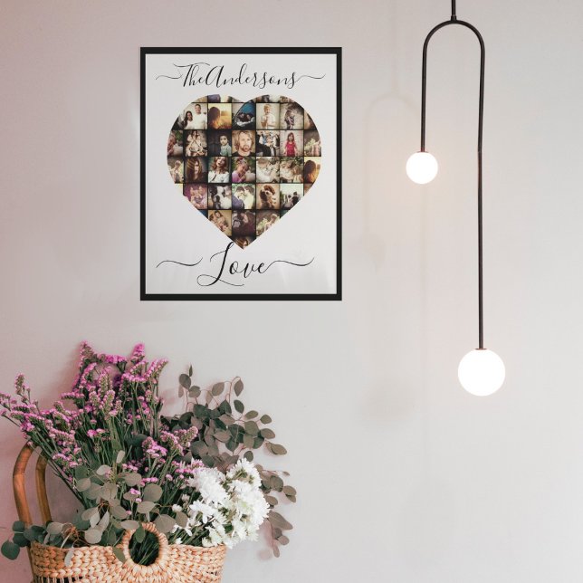 Personalised heart Shaped Photo collage template  Canvas Print (Creator Uploaded)