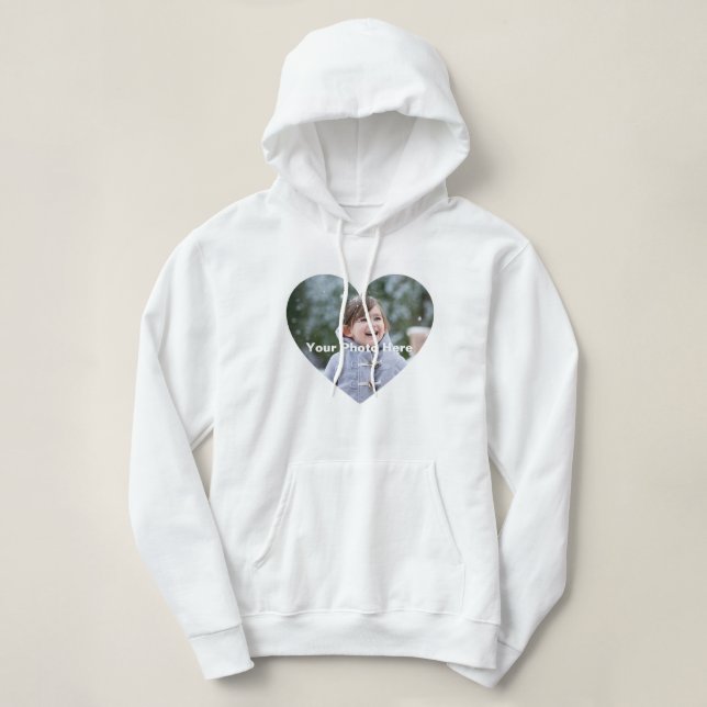 Personalised Heart-Shaped Photo Hoodie (Design Front)