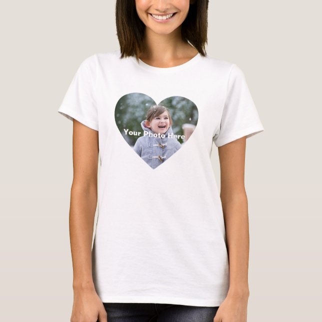 Personalised Heart-Shaped Photo Women's T-Shirt (Front)