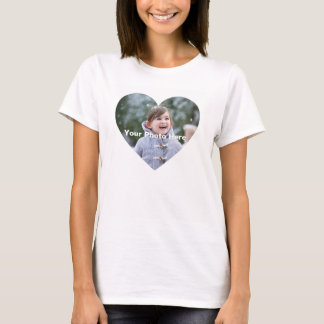 Personalised Heart-Shaped Photo Women's T-Shirt
