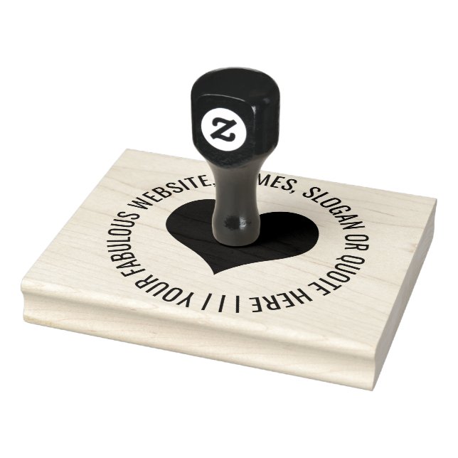 Personalised Heart-shaped rubber ink stamp (Stamp)