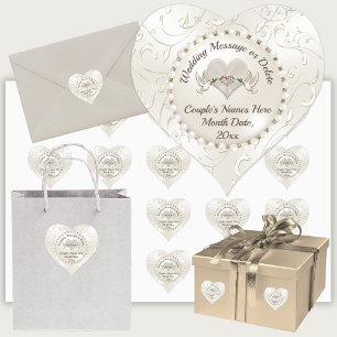 Personalised Heart Shaped, Wedding Stickers