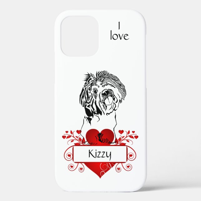 Personalised Heart/Shih Tzu Apple iPhone Case (Back)