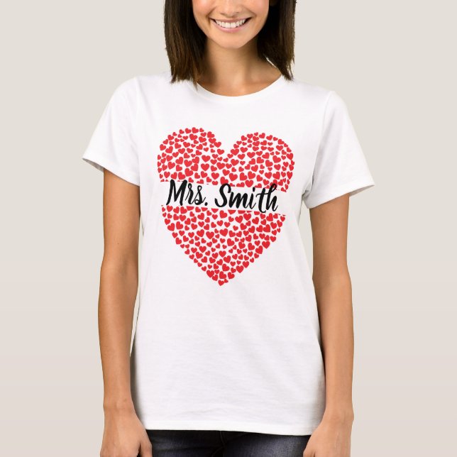 Personalised Heart Shirt for Teachers (Front)