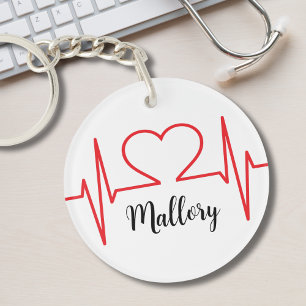 Personalised Heart Simple Medical Key Ring