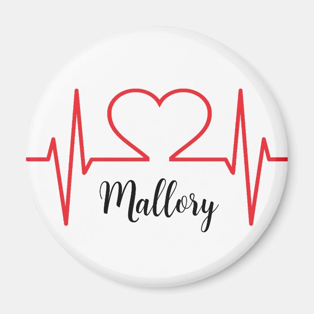 Personalised Heart Simple Medical Magnet (Front)