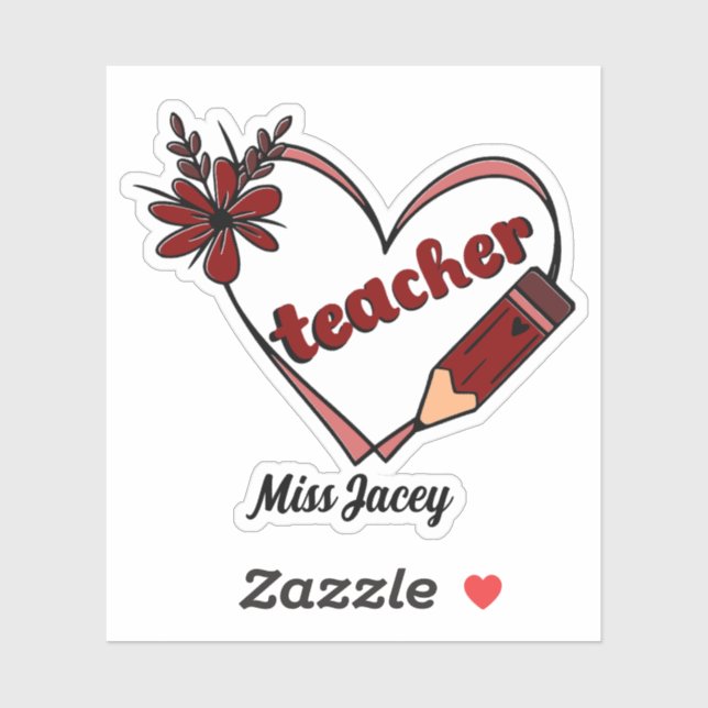 Personalised Heart Teacher Valentine's Day (Sheet)
