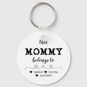 Personalised Heart This Mummy Grandma Belongs to Key Ring