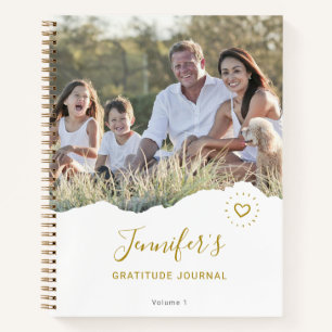 Personalised Heart Torn Photo Gratitude Journal