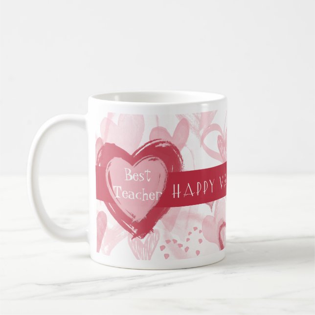 Personalised Heart  Valentine Mug for Teacher (Left)