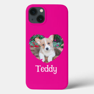 Personalised Heart with Paw Prints & Photo iPhone 13 Case