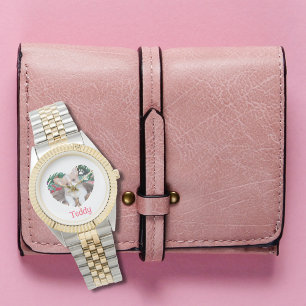 Personalised Heart with Paw Prints & Photo Watch