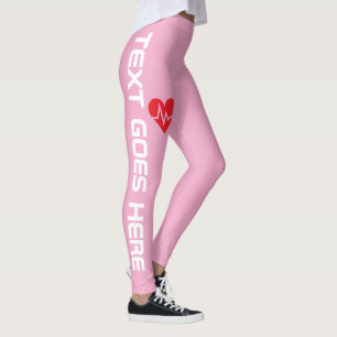Personalised Heartbeat over Pink Leggings