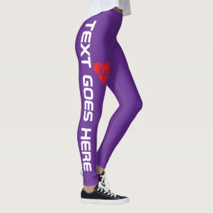 Personalised Heartbeat over Purple Leggings