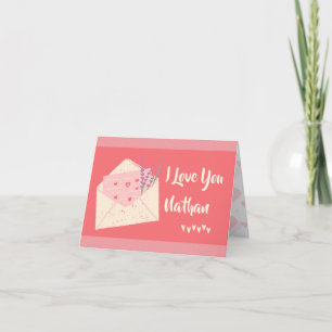 Personalised Hearts I Love You Valentines Day Card