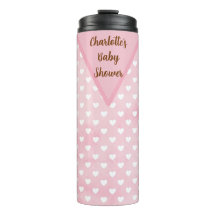 Personalised Hearts on Pink Thermal Tumbler